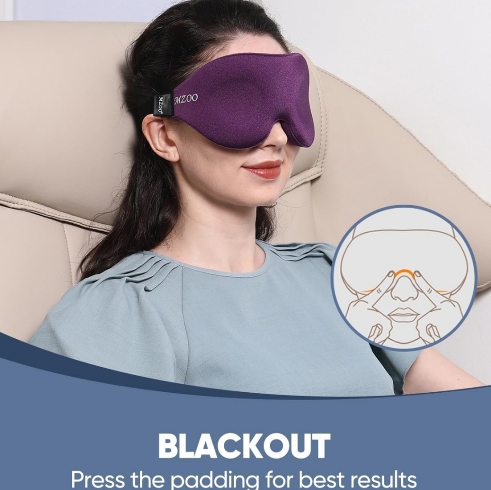 Sleep Eye Mask for Side Sleeper Men Women, Zero Eye Pressure 3D Sleeping Mask, - Picture 8 of 9